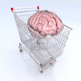 nákupný košík s mozgom