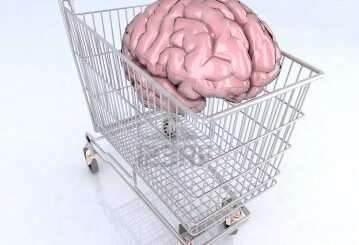 nákupný košík s mozgom